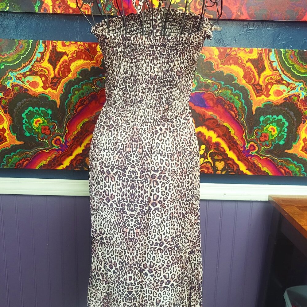 Hale Bob ~ Sz S ~ Animal Print ~ Halter Top Dress ~ Excellent Condition - Picture 6 of 11